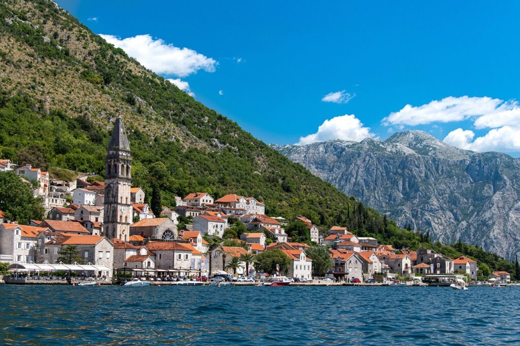 perast, cove, kotor, montenegro, sea, balkans, europe, cruise, sightseeing, tourism, travels, summer, holiday, buildings, city, water, sky, mountains, mountain, adriatic, the coast, nature, architecture, landscape, old, perast, kotor, kotor, kotor, kotor, kotor